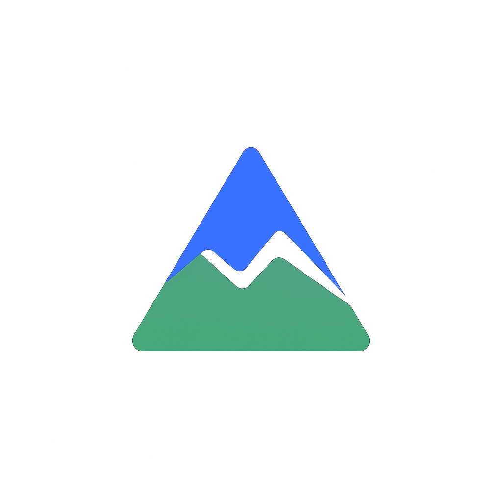 Mountain peak logo symbolizing growth and achievement for Achieving.net